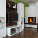 Wohnzimmerschrank und TV-Möbel weiß lackiert