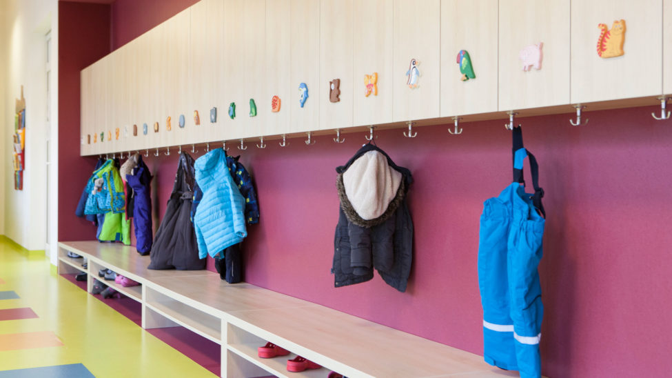 Garderobe für einen Kindergarten